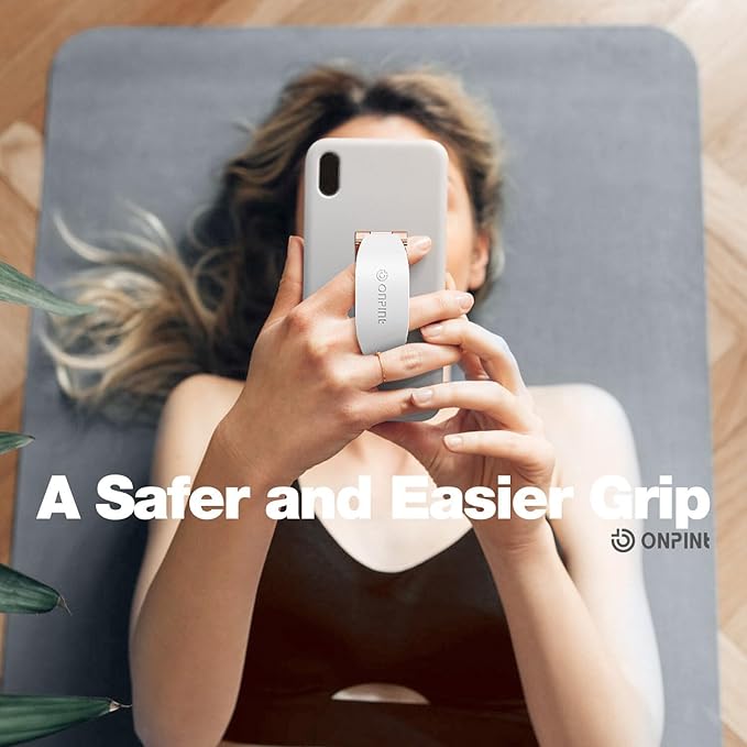 Phone Grip Finger Ring Holder 3.23 Inch, Phone Slim Finger Ring Holder Kickstand 2 in 1, Compatible with iPhone Samsung and Most Smartphones, White