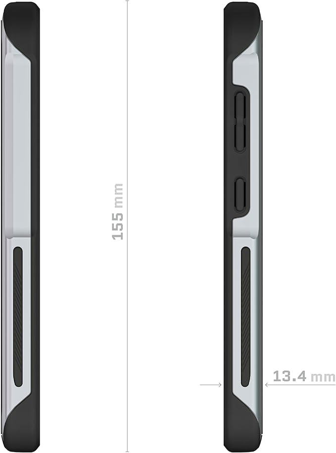 Ghostek Atomic Slim Galaxy S23 Case with Shockproof Military Grade Aluminum Bumper, Clear Back and Wireless Charging Compatible Phone Cover Designed for 2023 Samsung Galaxy S23 (6.1") (Silver)