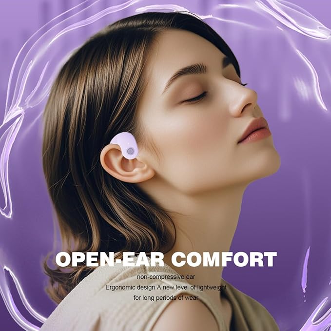 Wireless Earbuds Open Ear Buds Ows Bluetooth Headphones Outside Ear Wireless Hang-ing Headset IPX5 Waterproof Headset with Mic Bone Air Conduction Earbuds for Sports/Workout/Running