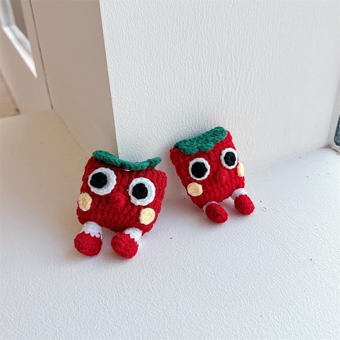 Yatchen Furry Case for AirPods Pro 3,Funny Cute 3D Cartoon Plush Kawaii Tomato Fluffy Soft Warm for AirPods Pro 3rd Generation Carrying Charging Box with Keychain Protector
