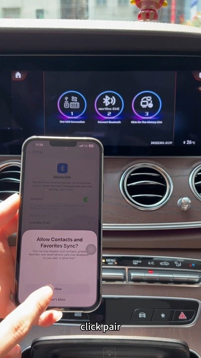 USB C Wireless CarPlay & Android Auto Adapter, Wired to Wireless Dongle | Plug & Play Compatible with iPhone & Android Smartphones.