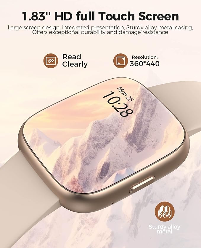 2024 Smart Watches for Women, IP68 Waterproof, Alexa Built-in 1.83' HD DIY Dial with Heart Rate, Blood Oxygen, Sleep, 100 Sport Modes Activity Fitness Tracker, Weather, Smartwatch for Android iOS