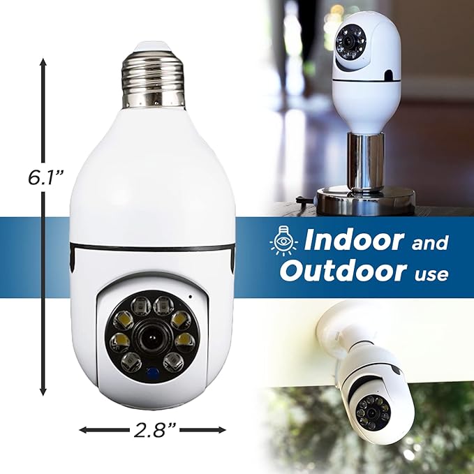 Security Camera, Two Way Talk 1080P HD Video WiFi Smart Camera, Indoor Outdoor Night Vision 360 Degree Motion Detection with SD Card