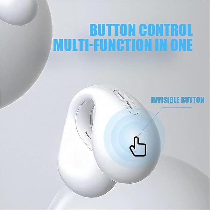 Open Ear Bone Conduction Headphones, Noise Canceling Sports Bluetooth 5.3 Ear Clip Earphones