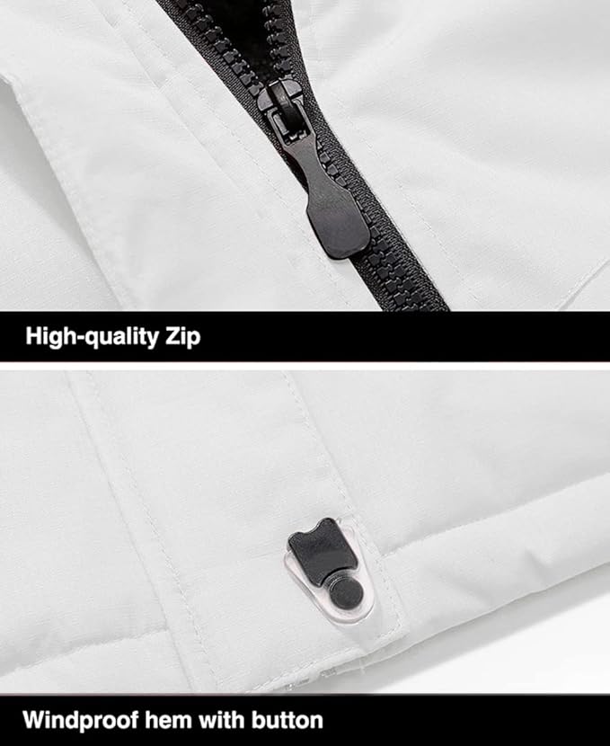MAGCOMSEN Men's Winter Coats Water Resistant Ski Snow Jacket Warm Fleece Jacket Parka Raincoats With Hood Multi-Pockets