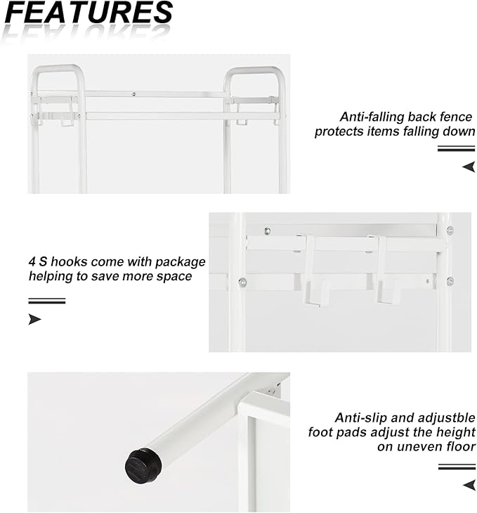 HDANI Storage Shelves, 4-Tier Metal Storage Rack with Shelf,Shelf Organizer,Garage Standing Shelving Unit for Laundry,Bathroom,Kitchen,Pantry, Closet,23.6''W X 13.8''D X 50 H''H,White