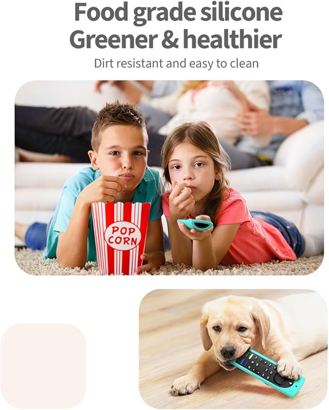 6.4 Inch Silicone Cover Compatible with Fire TV Stick 4K Max 2nd gen 2023 Remote Control,Silicone Case for Toshiba/Insignia Smart TV Remote,Anti-Slip Sleeve Cover with Lanyard (Red+Mint)