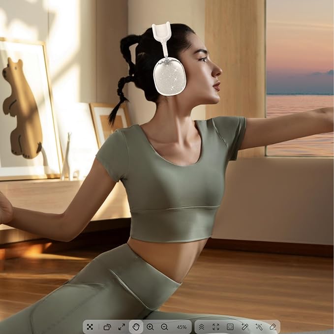 for AirPods Max case Cover,Anti-Scratch Ear Pad Case Cover/Ear Cups Cover/Headband Cover for AirPods Max. Clear Soft TPU and Silicone,Skin Scratch Proof.