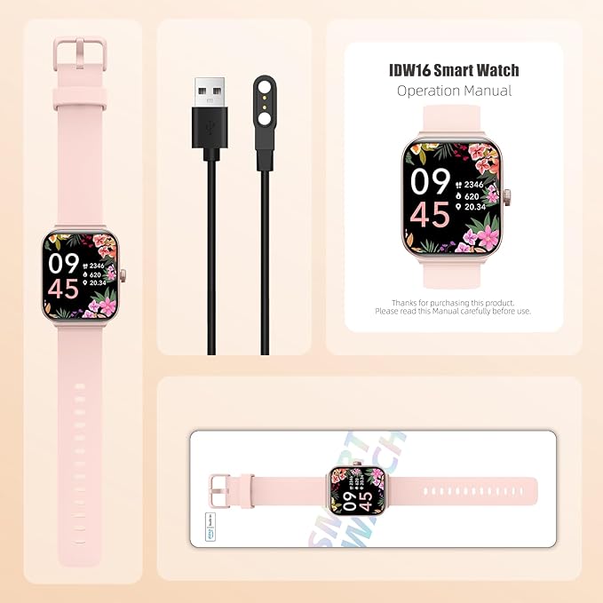 Smart Watch for Women Men, Smartwatch 1.83'' Alexa Built-in Fitness Tracker IP68 Waterproof Watch for Women Compatible for Android & iOS with Bluetooth Calls, IP68 Heart Rate/Sleep/SpO2 Monitor, 110+