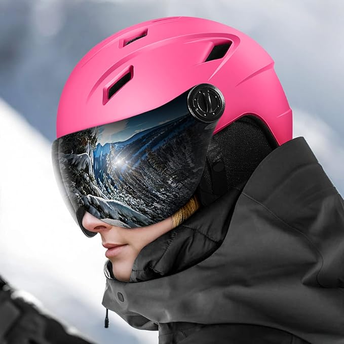 Odoland Ski Helmet with 2-in-1 Visor Goggles, Light Weight Snowboard Helmet for Men Women, Snow Sport Helmets for Skiing, Skating, Snowboarding