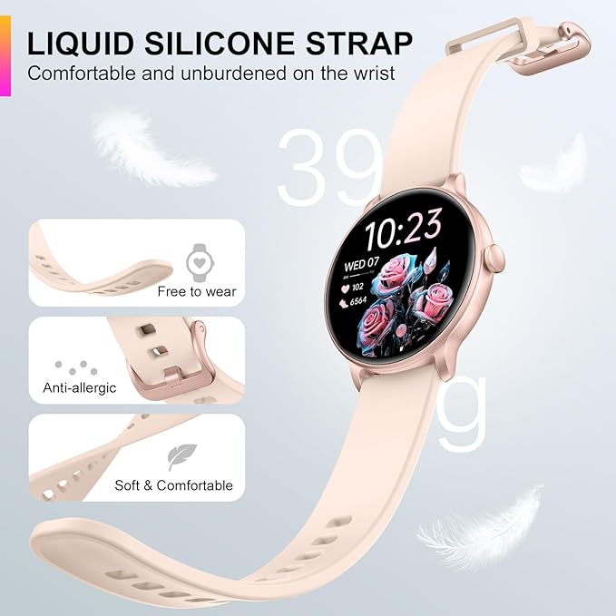 Smart Watch, 1.43'' AMOLED Smart Watches for Men Women (Answer/Make Call), Fitness Tracker with Heart Rate/Sleep Monitor, IP68 Waterproof Activity Tracker, Pedometer for Android iOS