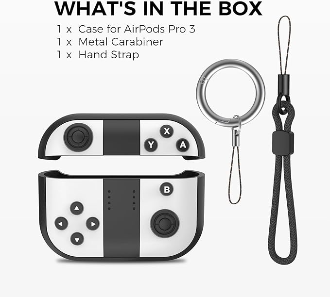 for AirPods Pro 3 Case - 2025 Silicone Cover Gamepad Design Case for Apple AirPods Pro 3rd Generation, Cute Air pod Pro 3 Cover for Men/Women (White)