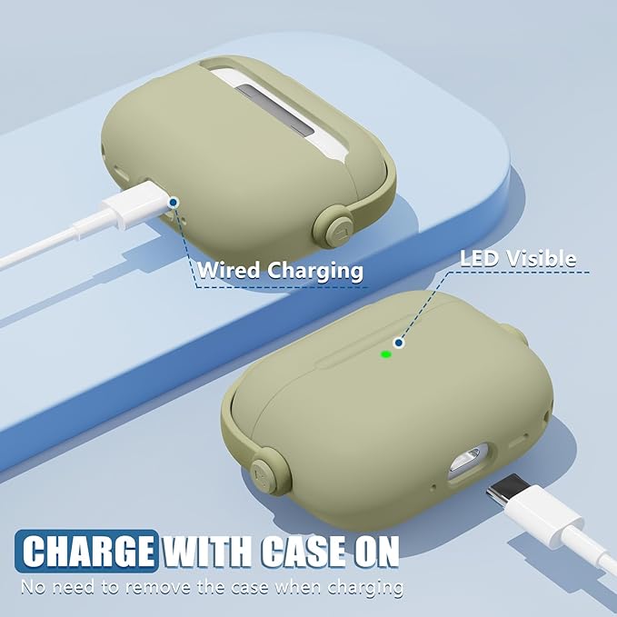 for Airpods Pro 3 Case,Safety Lock Cases for Apple Airpod Pro 3 (2025) with Cleaner Kit, Drop Protection Air pods Pro3 Case Cover for Men for Women with Keychain,Straw Yellow
