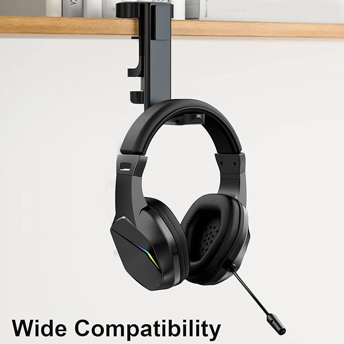 EBTOOLS Wired USB A Headset, Gaming Headphone with 7.1 Surround Sound Noise Cancelling Mic 40mm Drivers Memory Foam Cushion RGB Lighting, for PC Series X S (Black)