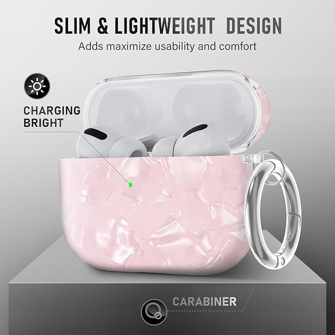 Compatible Airpods Pro 3 Case (2025),Design Shell Print Silicone Protective Cases for Apple AirPods Pro 3rd Generation Case,Airpod Pro 3 Cover with Keychain&Cleaner Kit for Women/Girls,Pink Shell