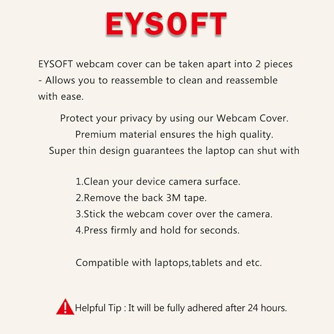 Webcam Cover Slider, Laptop Camera Cover 0.02in Ultra-Thin fits Echo Spot Smartphones Tablets Macbooks Computers Desktops with Strong Adhensive, Protecting Privacy and Securtiy