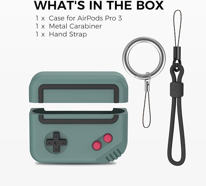 for AirPods Pro 3 Case - 2025 Silicone Game Console Design Case for Apple AirPods Pro 3rd Generation, Cute Airpod Pro 3 Cover for Men/Women (Pine Green)