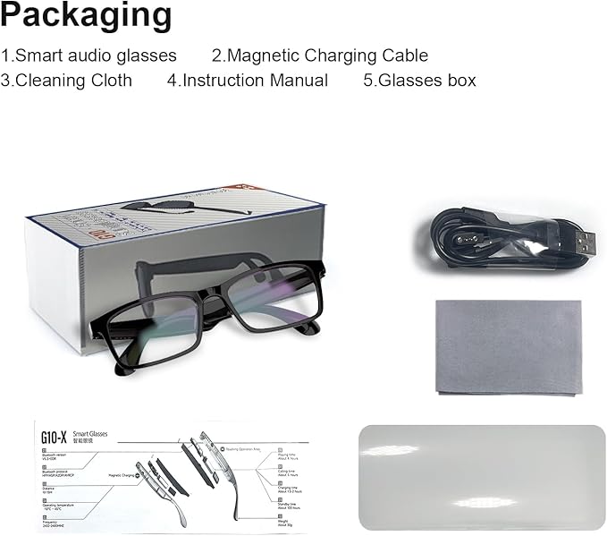 AI Smart Glasses, Support 160+ Languages Real-Time Translation Powered by APP, Bluetooth Glasses with Speakers, Blue Light Blocking & Detachable Sunglasses Lenses, Bluetooth Glasses for Men & Women