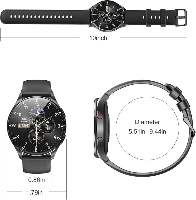 IOWOODO Smart Watch for Women, Answer/Make Call, 1.43'' AMOLED Ultra-Clear Screen Fitness Tracker with 120+ Sport Modes Heart Rate/Sleep/SpO2 Monitor, Smartwatch for iPhone/Android