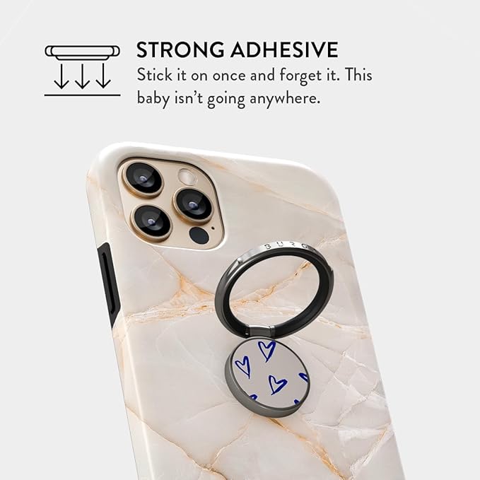 BURGA Cell Phone Ring, Holder Grip and Stand - Finger Phone Grip for Back of Smartphone Case, Kickstand 360 Rotation, Universal Ring for iPhone Samsung Galaxy Huawei Google Pixel, Stylish Accessories