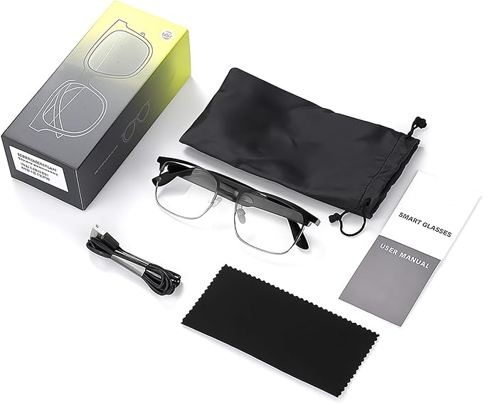 AI Smart Glasses with ChatGPT, Bluetooth Glasses for Men & Women, Photochromic Lenses, Real-Time Translation in 160+ Languages via APP, AI Glasses with Speakers for Indoor Outdoor (Gold)