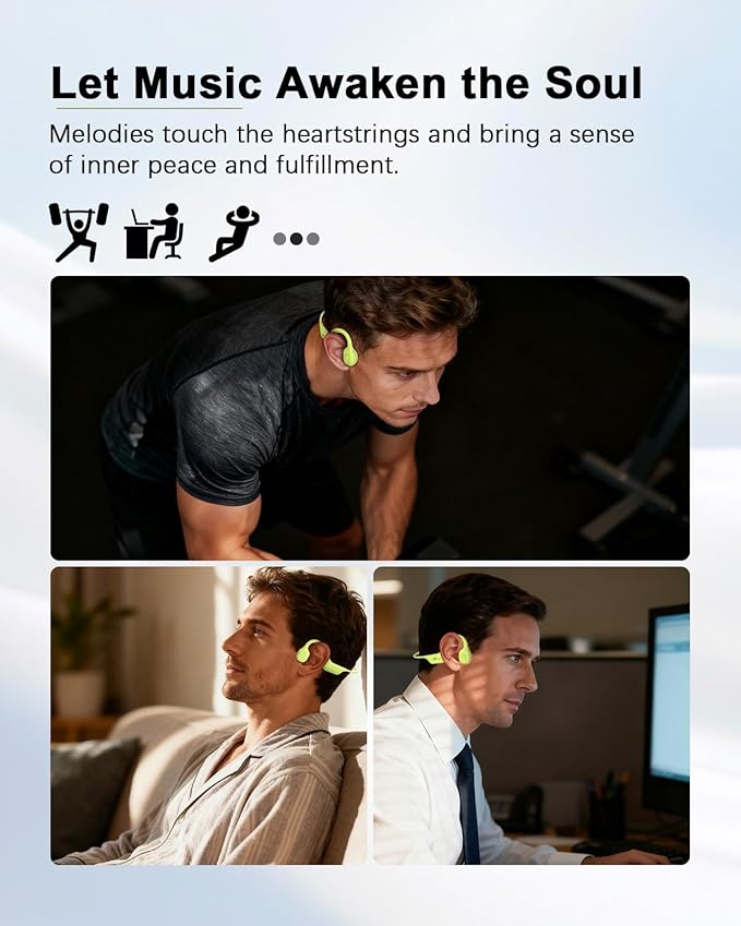 SANOTO Bone Conduction Headphones Wireless Open Ear Headphones, Lightweight Bone Conduction Earbuds IPX5 Waterproof Sport Bluetooth Earphones for Running Cycling Workout