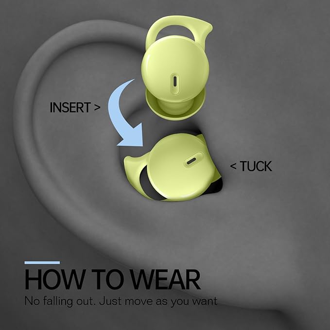 Invisible Sleep Headphones,Sleep Earbuds for Side Sleepers,Small Comfortable Noise Blocking Sleep Earphones, Bluetooth 5.3 Wireless Open Ear Headphones for Sleeping,Driving,Hiking,Cycling - Green