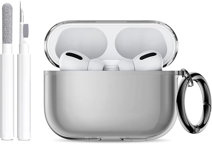 for AirPods Pro 3 Case (2025) with Cleaner Kit, Cute Soft Silicone Cover Compatible AirPods Pro 3rd Genera case with Keychain for Women Men with Keychain for Airpod Pro case(2025) Transparent Black