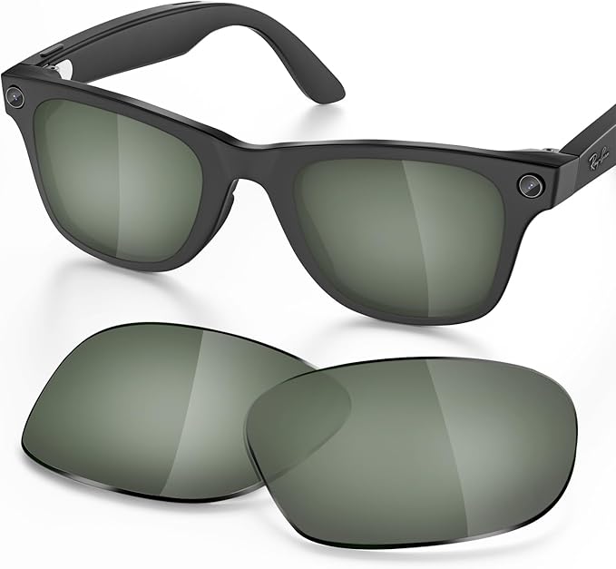 Replacement Lenses Compatible with Ray-Ban Meta Wayfarer RW4006 50mm Smart Glasses for Women Men-Non/Polarized Lenses