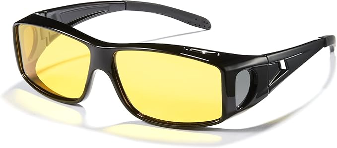 Cyxus Photochromic Day Night Vision Driving Glasses Men Women Fit Over Polarized Wrap-Around Eyeglasses 1304Hi