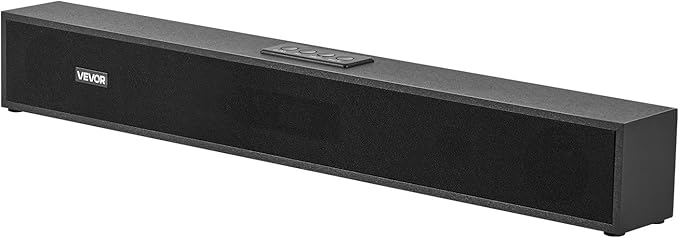 VEVOR Sound Bar for Smart TV, 2.0 Channel, 24-Inch Compact Soundbar TV Speakers for Projector, Bluetooth AUX Connection, Remote Control, Easy Setup, 80W Surround Sound System for PC Home Theater Audio