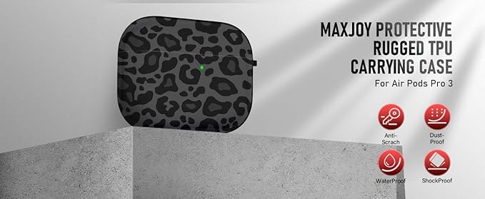 for AirPods Pro 3 Case (2025) with Cleaner Kit, Cute Soft Silicone Cover Compatible AirPods Pro 3rd Genera case with Keychain for Women Men with Keychain for Airpod Pro case(2025) Black Leopard Print