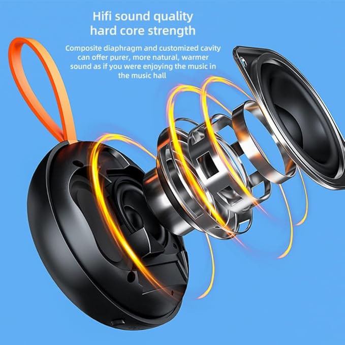 Magnetic Bluetooth Speaker 6W HiFi Sound with TF Card Playback, Built-in Mic, BT5.3, TWS Pairing, IPX6 Waterproof, Wireless Floatable Speaker for Golf Cart & Worksite