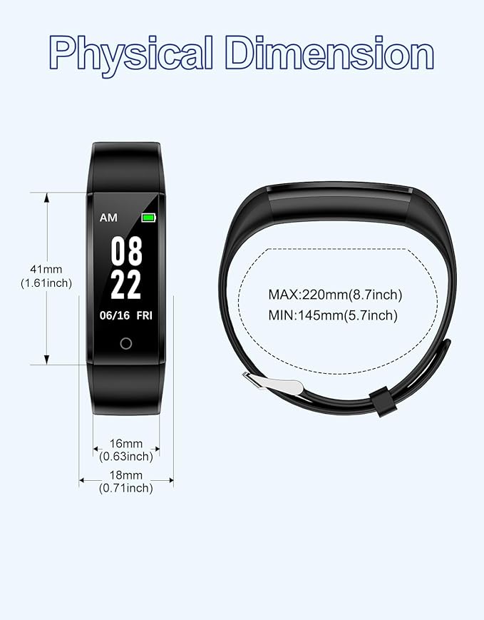 GRV Fitness Tracker Non Bluetooth Fitness Watch No App No Phone Required Waterproof Pedometer Watch with Steps Calories Counter Sleep Tracker for Men Women Parents