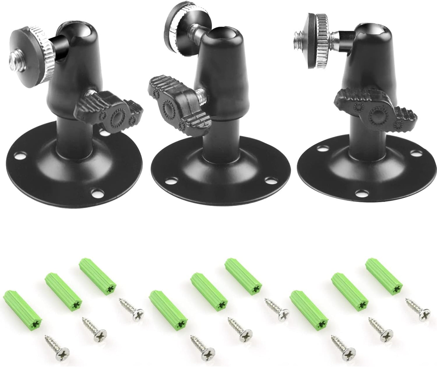 Security Camera Wall Mount Bracket 3-Pack – 360° Rotation, Indoor & Outdoor
