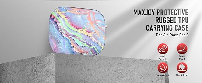 for AirPods Pro 3 Case (2025) with Cleaner Kit, Cute Soft Silicone Cover Compatible AirPods Pro 3rd Genera case with Keychain for Women Men with Keychain for Airpod Pro case(2025) Colorful Marble