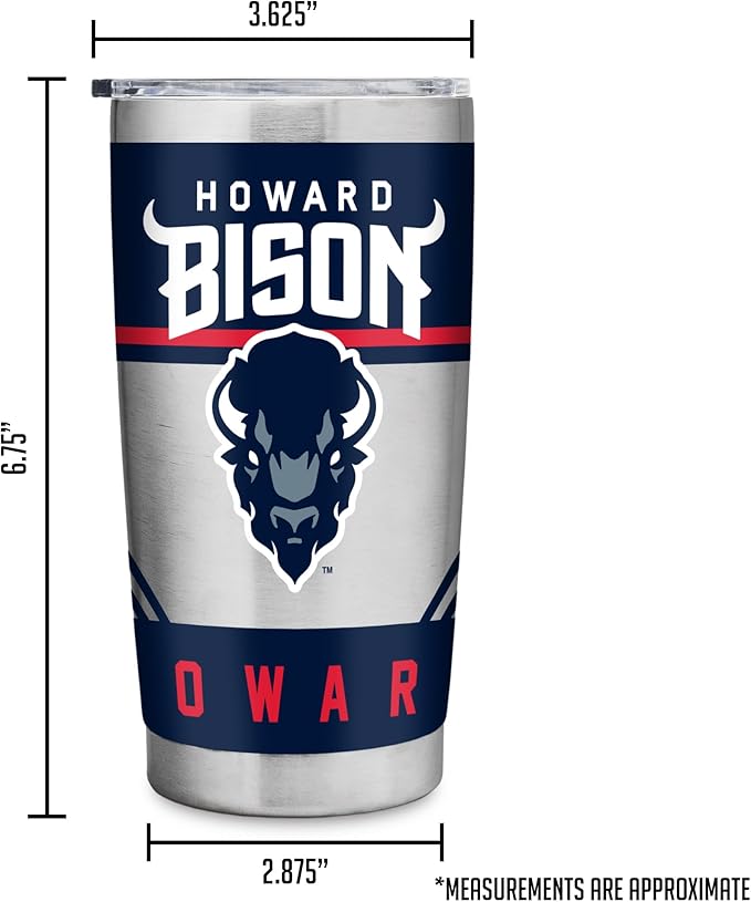Rico Industries NCAA 20oz Stainless Steel Tumbler with Lid - Great For Coffee, Tea, Water or Cocktails