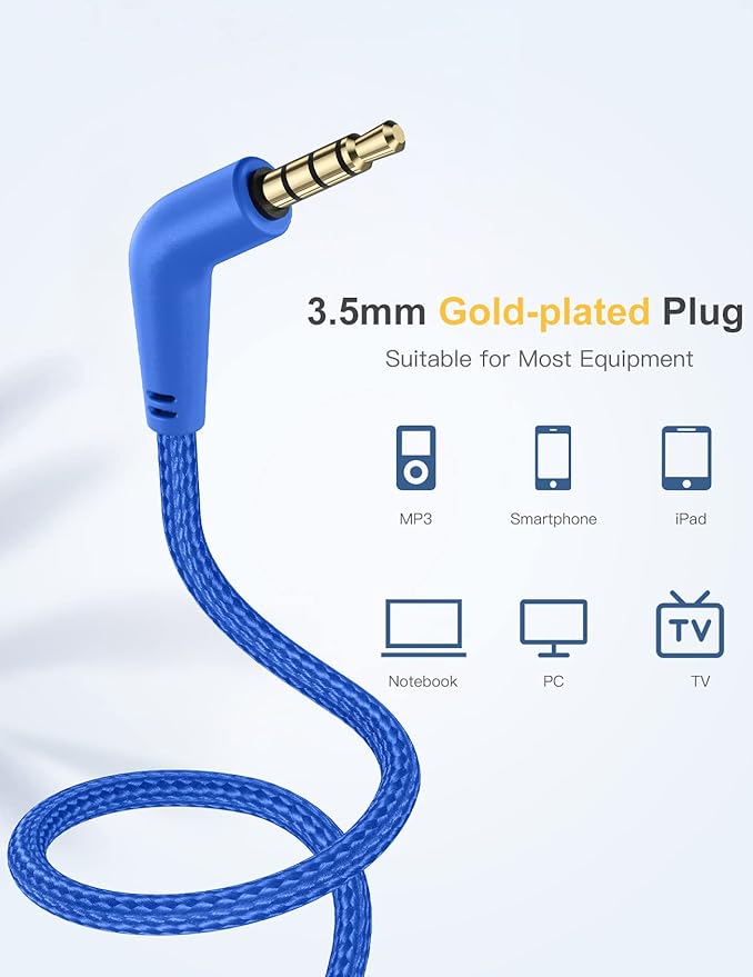 Headphones for Kids for School, Kids Headphones with Microphone, Sharing Function, 85dB/94dB Safe Volume Limit, Over Ear Kid Headphone for School, On-line Study, Travel, Glaze Blue