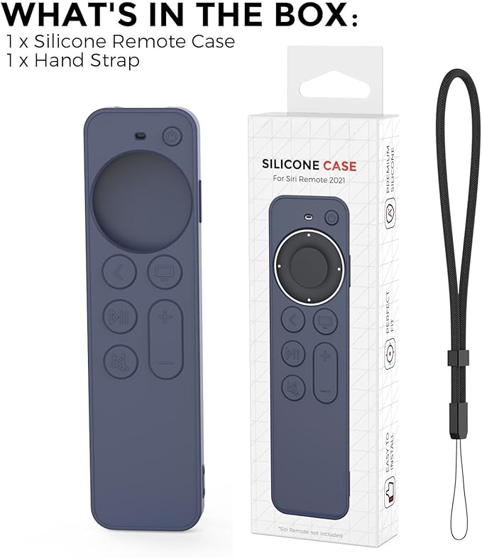 LJFLYXRI Silicone Case Compatible with The 2021/2022 Apple TV Siri Remote (2nd Gen/3rd Gen), Anti-Slipping Durable Full Protection Perfect Access, Shock Absorption Washable Case (Blue)
