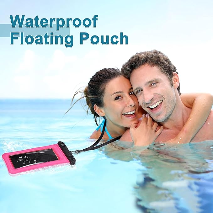 PATIKIL 6Pcs Waterproof Phone Pouch Floating No Sink Universal Cellphone Dry Bag Waterproof Phone Case for Kayaking Beach Swimming Hiking, White