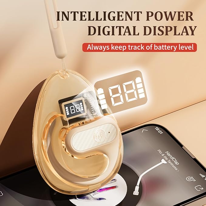 Ows Hanging Earphones 5.4 Bluetooth Outer Ear Open Earbuds Over The Ear Out of Outside Outer Open Ear Headphones Wireless Bluetooth Ear Hanging Headset Headphones Bone Air Conduction Earbuds
