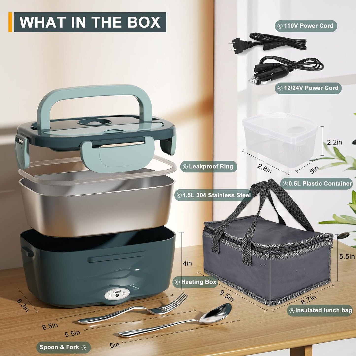 Electric Heated Lunch Box – Portable Food Warmer for Car, Home & Office