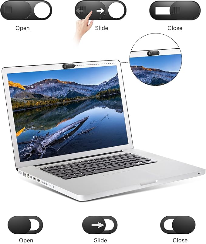 Webcam Cover, 11 Pack Laptop Camera Cover Slide, Phone Camera Cover, Ultra Thin Webcam Cover Slide Compatible with MacBook, Laptop, iMac, Desktop, PC, iPad, iPhone, Cell Phone