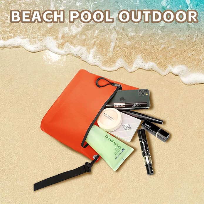 Waterproof Bag Fanny Pouch for Phone Passport Purse, Handle & Adjustable Strap for for Swim, Travel, Beach