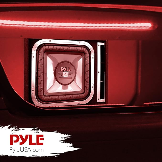 Pyle 12'' Single Series Vented Subwoofer Enclosure - High Powered Woofers with a Non-Pressed Paper Cone, Rear Vented Design with Santoprene Surround - PLSQ12BS