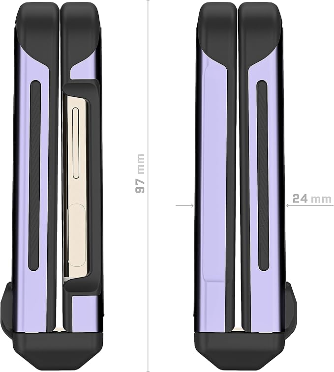 Ghostek Atomic Slim Samsung Z Flip 5 Case - Clear Back with Purple Aluminum Bumper, Shockproof & Dual Layer Protective Phone Case, Limited Edition Color for 2023 Galaxy Z Flip 5 Case (6.7") (Purple)