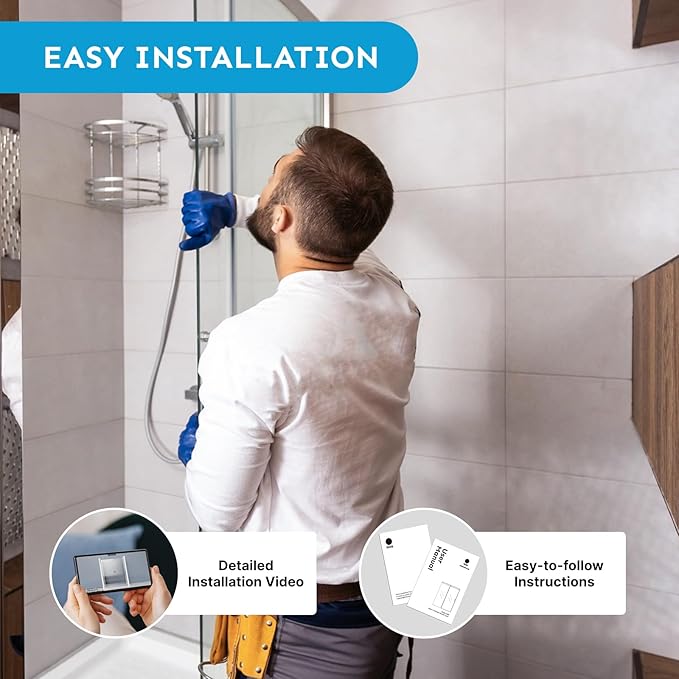 48" x 72" Frameless Sliding Shower Door, (1/4") Tempered Glass, Heavy-Duty 304 Stainless Steel Hardware, Adjustable 46-48" Width, Silent φ40 Rollers & 6" Handle, No-Leak F-Type/Bubble Seals