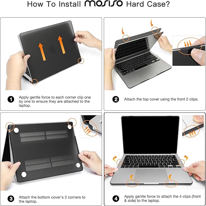 MOSISO Compatible with MacBook Air 13 inch Case M5 2026 M4 2025 M3 M2 2024-2022 A3449 A3240 A3113 A2681, Hard Case&Puffy Bag&Keyboard Cover&Webcam Cover&ScreenFilm for MacBook Air 13.6, Black