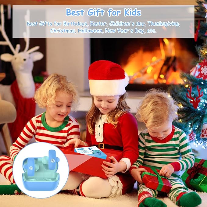 BANIGIPA Kids True Wireless Earbuds, Bluetooth 5.4 Open Ear Headphones for Boys Girls Teens, Light Comfortable, 85dB Healthy Volume Control Protect Hearing, Built-in Mic for Calling School Travel