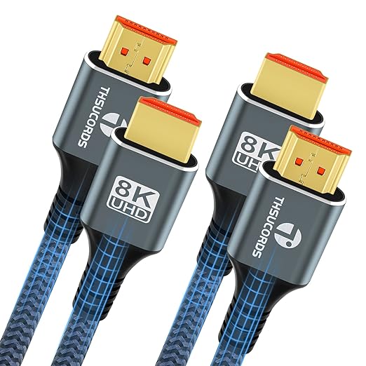 8K 4K HDMI Cable 15FT, High Speed Braided HDMI to HDMI 2.1 Cord Supports 8K@60Hz, 4K@120Hz 144Hz 48Gbps Compatible with Roku TV/PS5/HDTV/Blu-ray